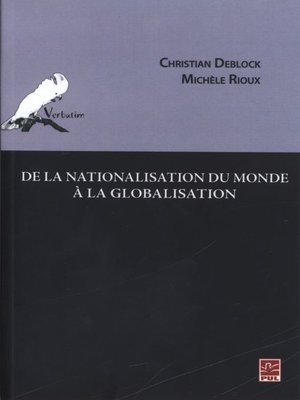 cover image of De la nationalisation du monde à la globalisation